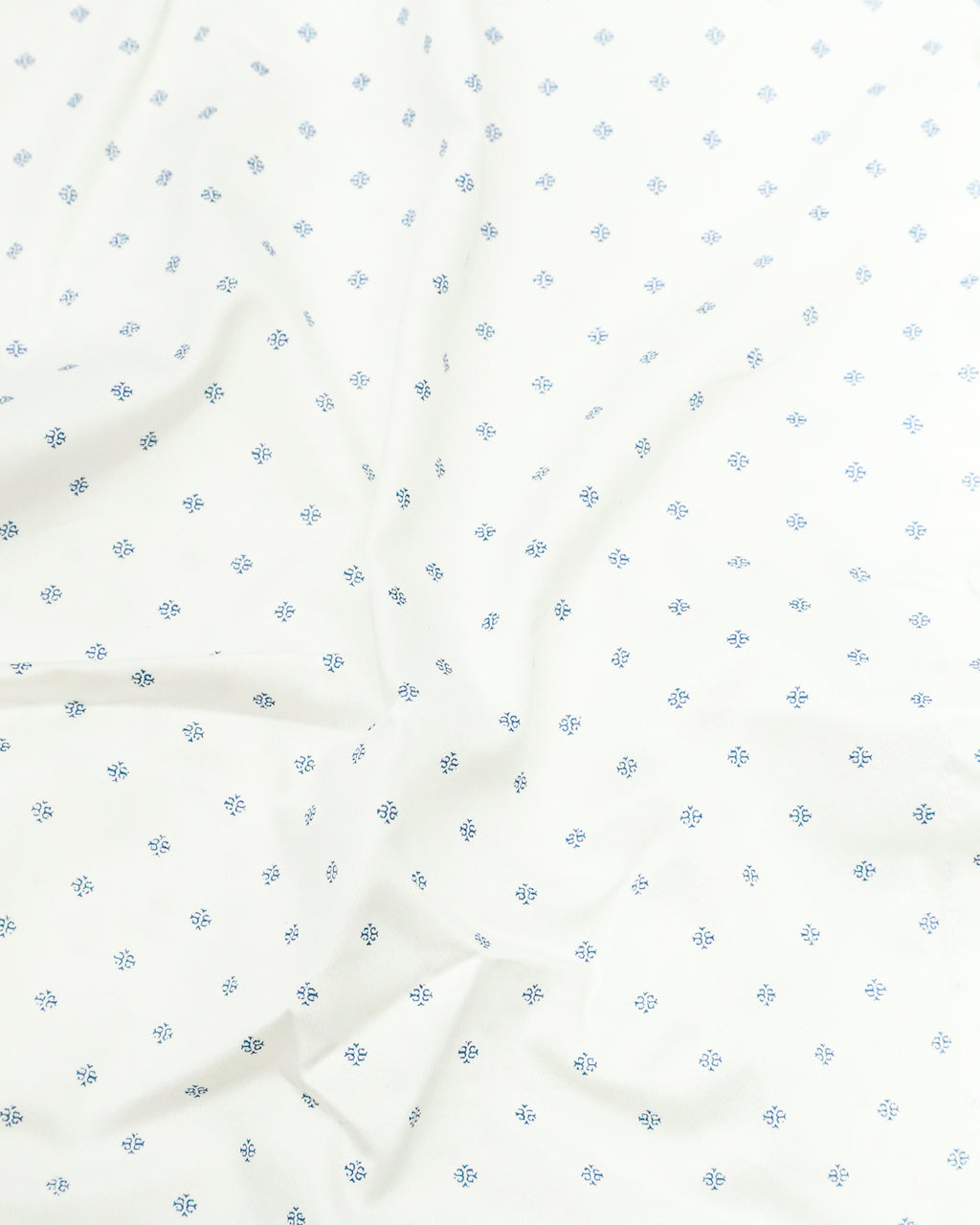 Men's Slim Fit White Geometric Print Cotton Shirt