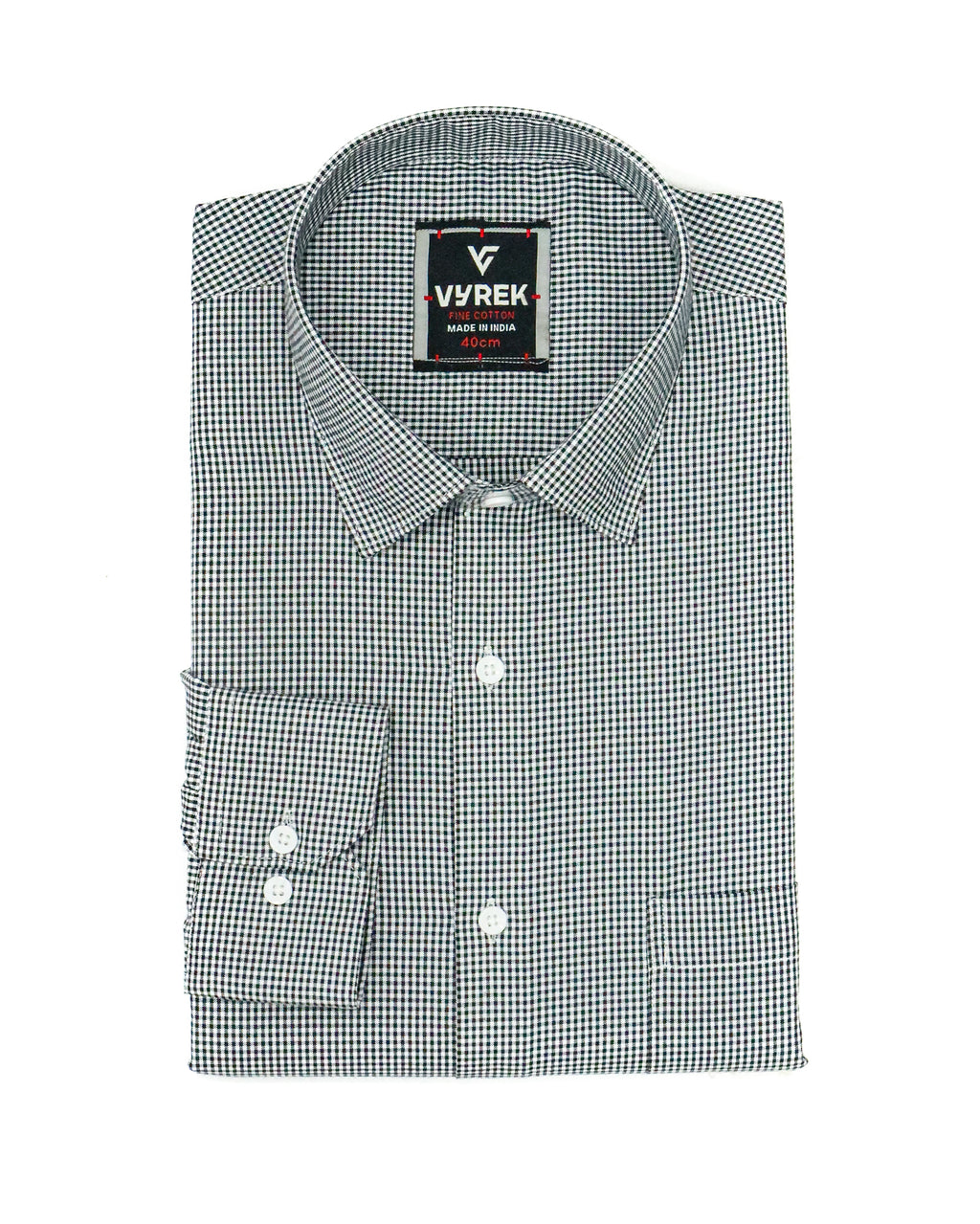 Men’s Classic Black Gingham Cotton Shirt