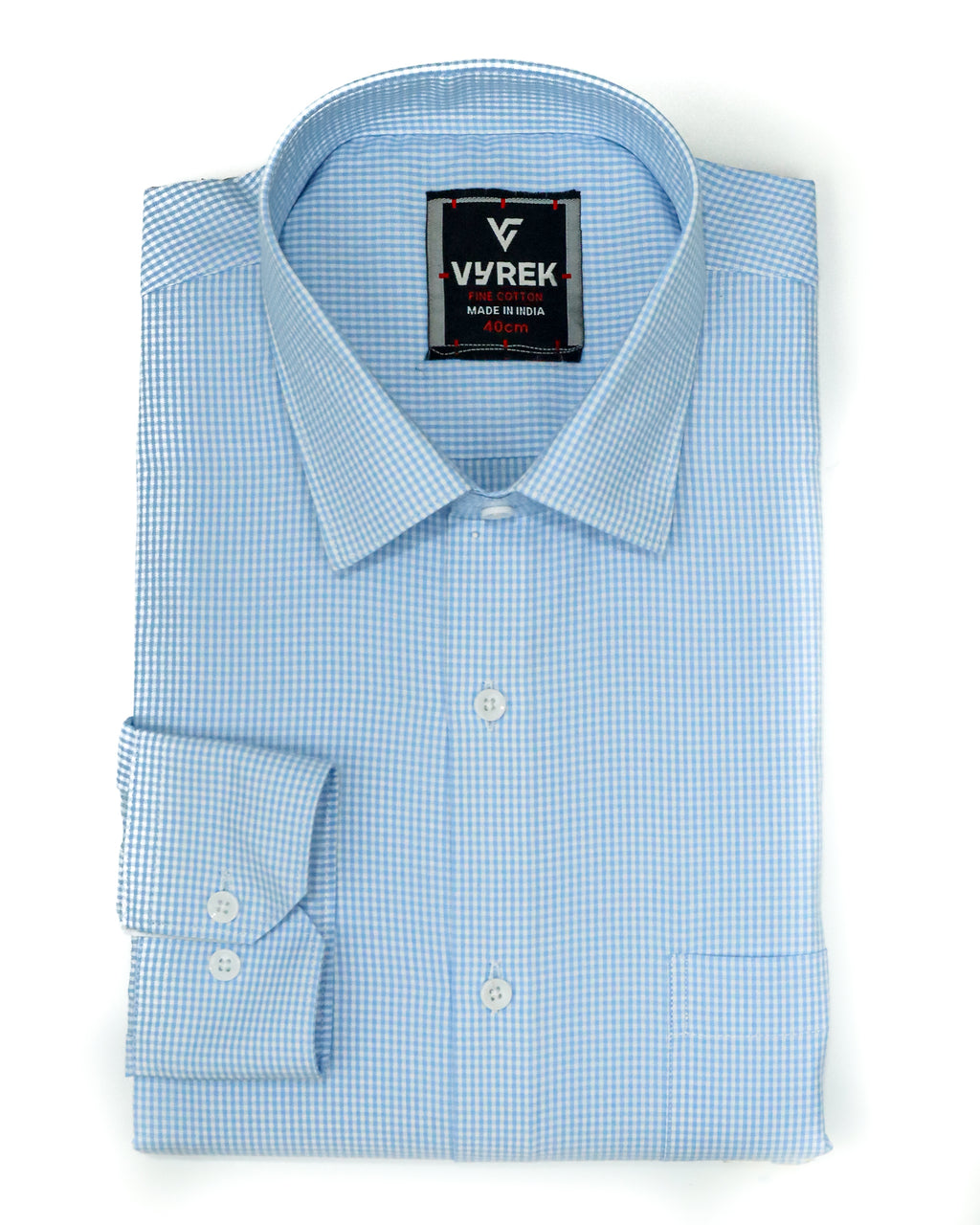 Men’s Classic Blue Gingham Cotton Shirt