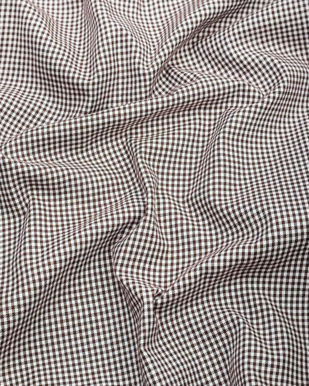 Men’s Classic Coffee Gingham Cotton Shirt