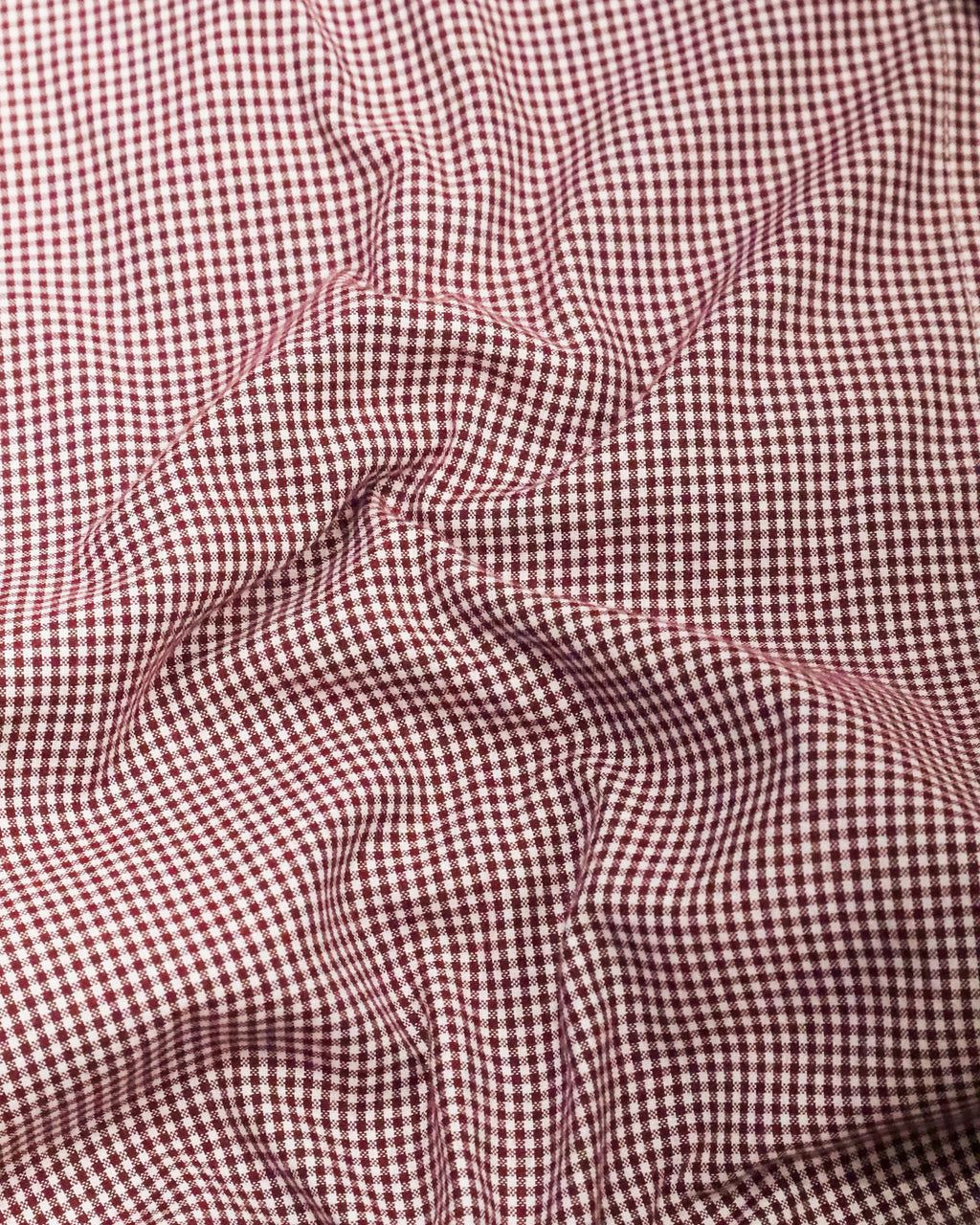Men’s Classic Maroon Gingham Cotton Shirt