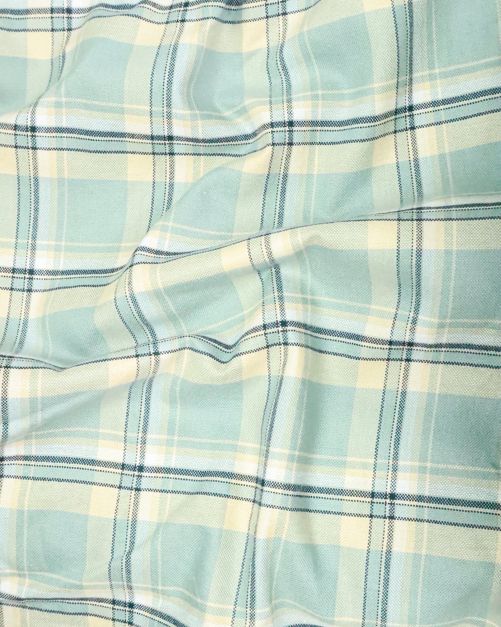 Men's Premium Slim Fit Green Checked Cotton Shirt