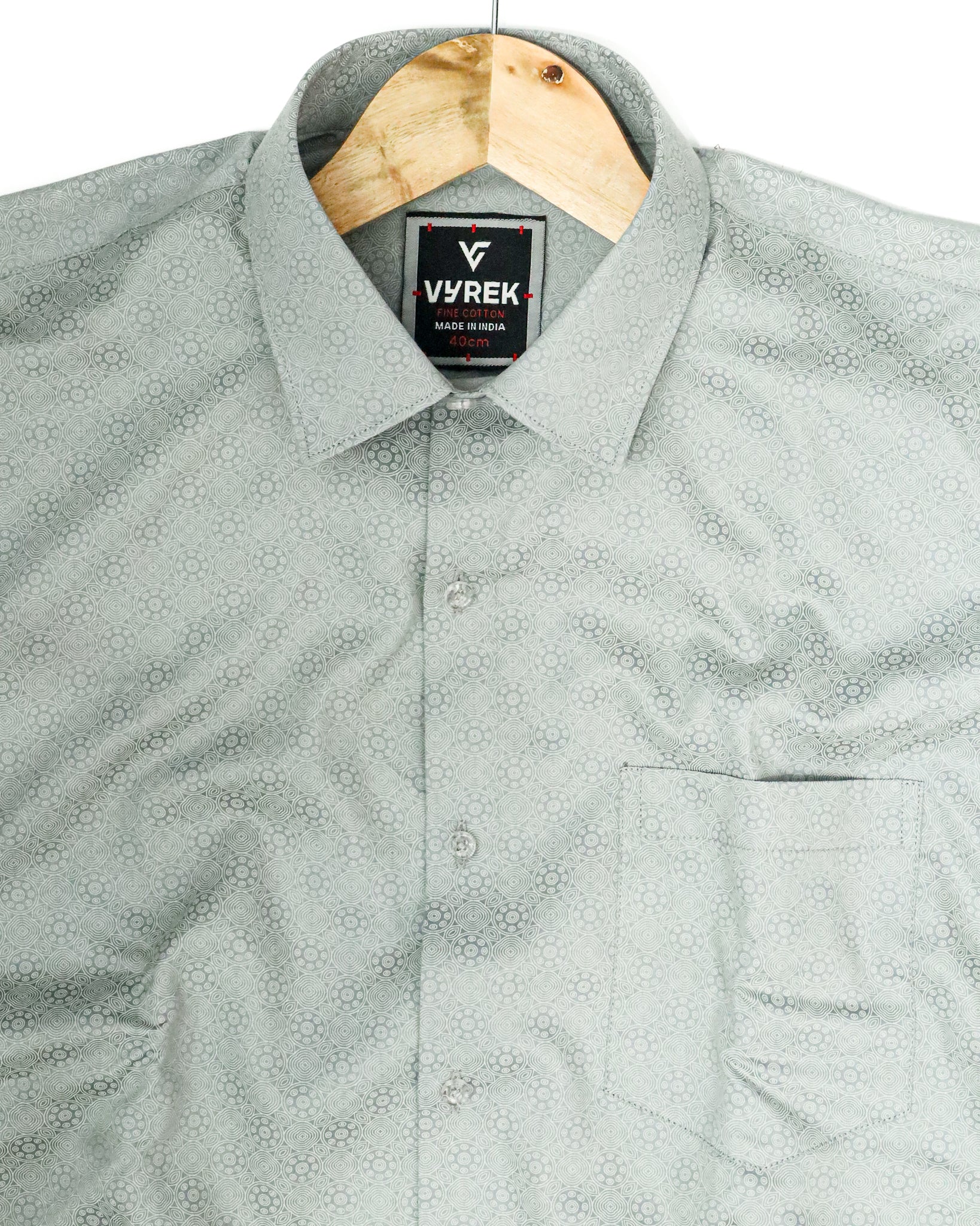 Men's Festive Print Shirt | Sage Green