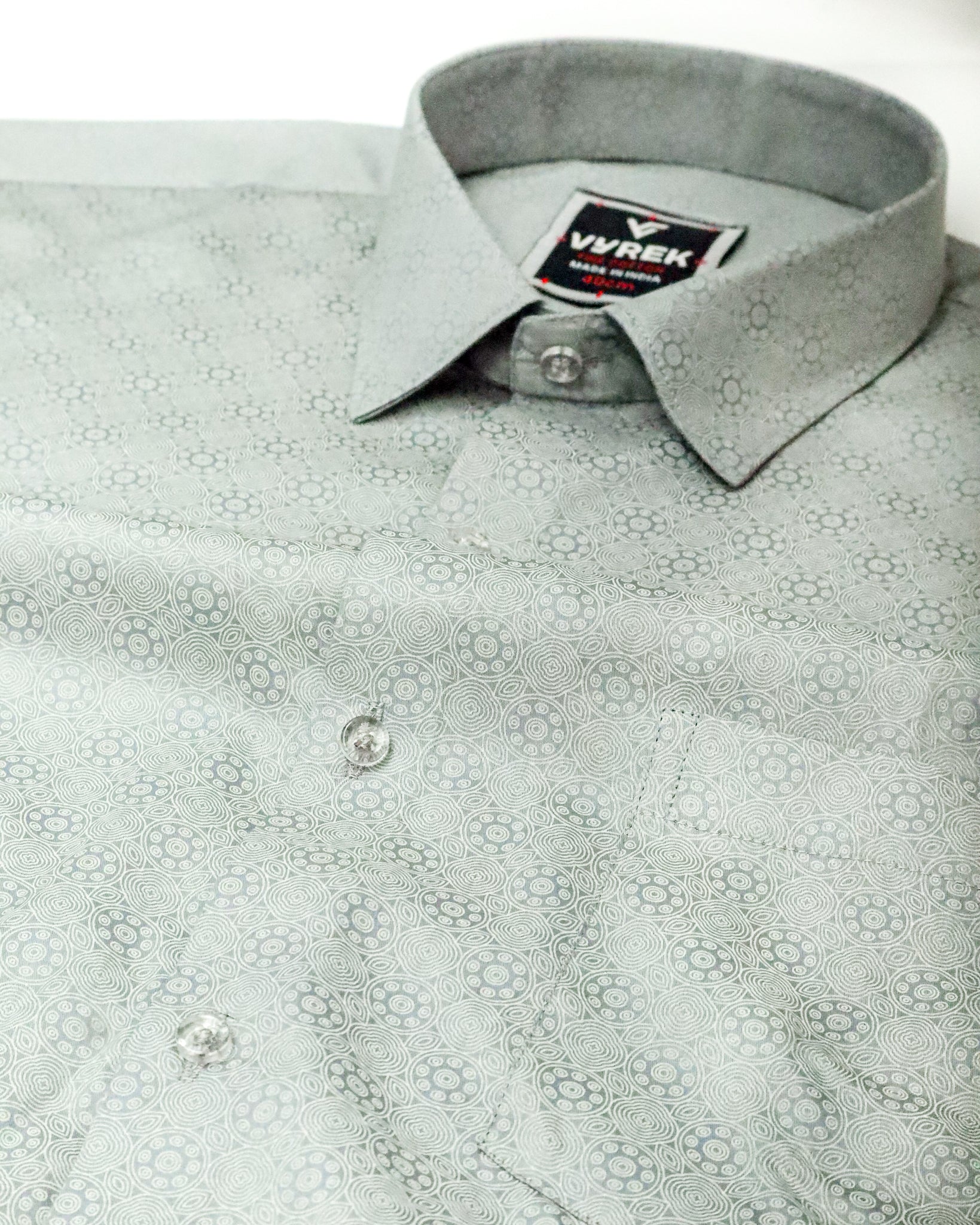 Men's Festive Print Shirt | Sage Green