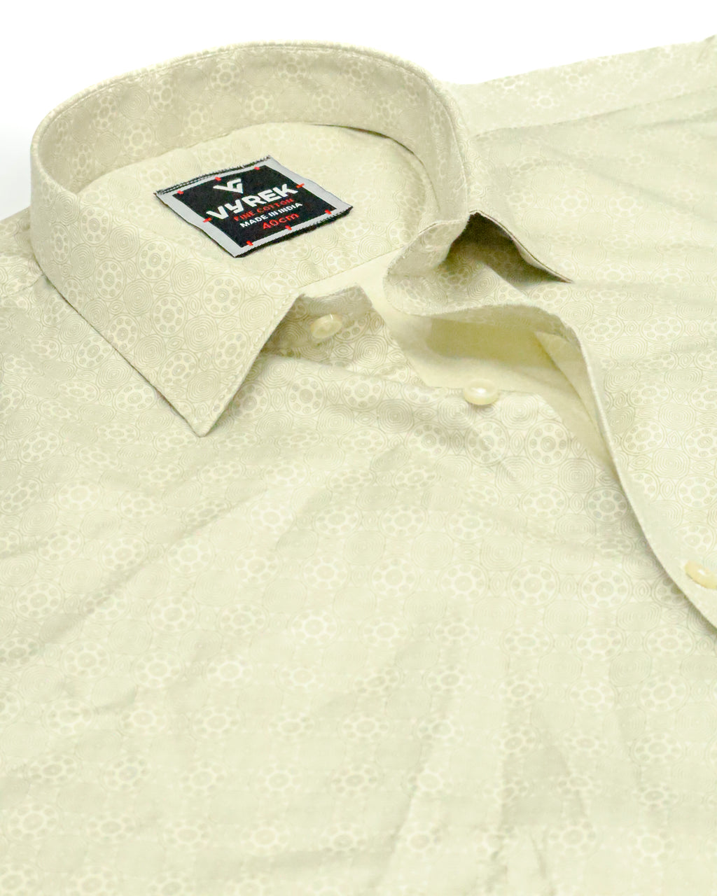 Men's Ethnic Print Shirt | Festive Cream