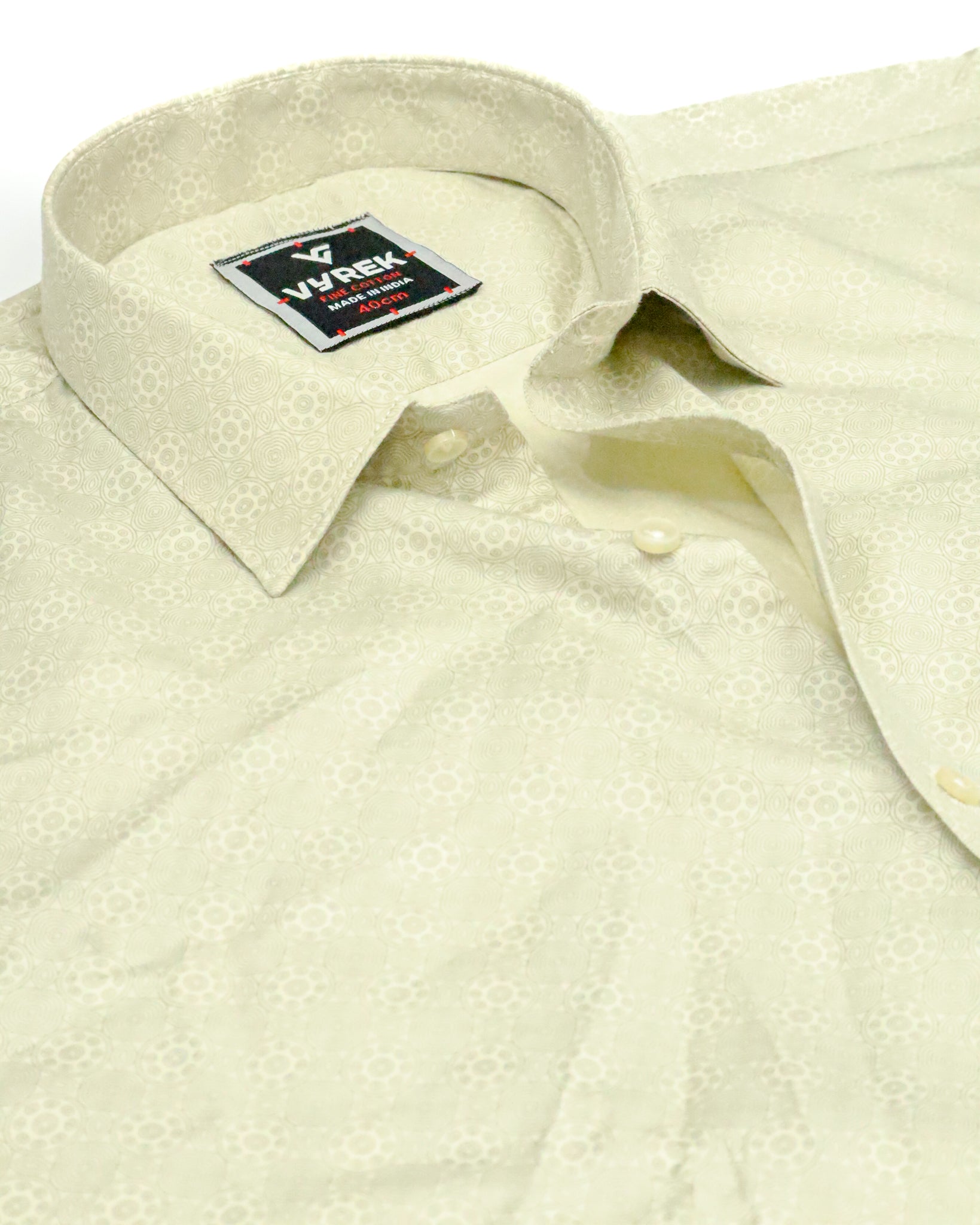 Men's Ethnic Print Shirt | Festive Cream