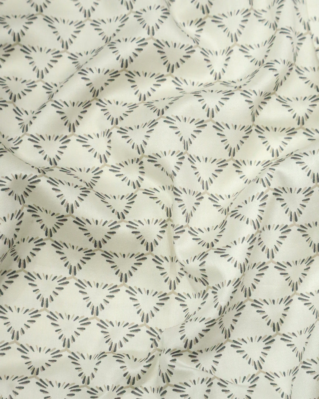 Men's Slim Fit Cream Geometric Printed Cotton Shirt