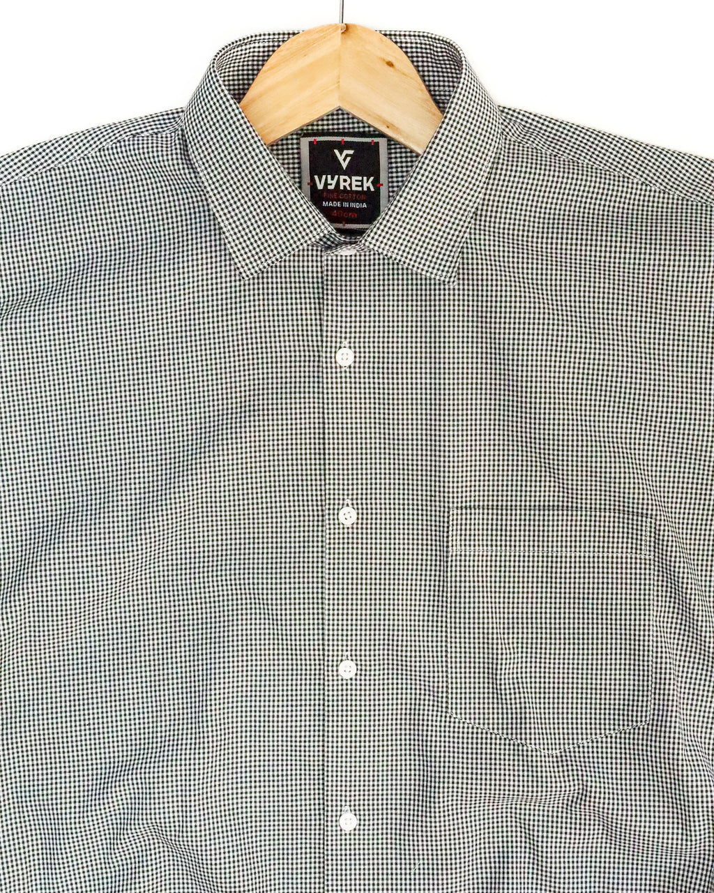 Men’s Classic Black Gingham Cotton Shirt