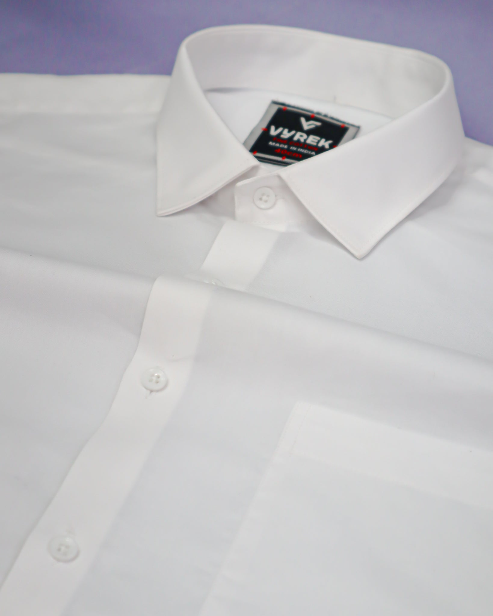 Men's Slim Fit White Solid Cotton Shirt