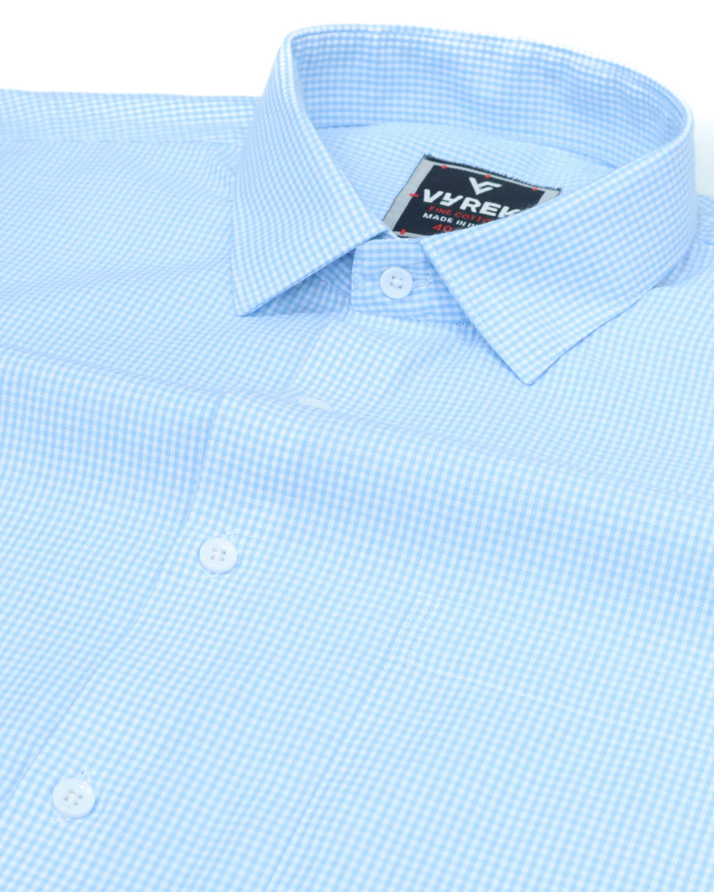 Men’s Classic Blue Gingham Cotton Shirt