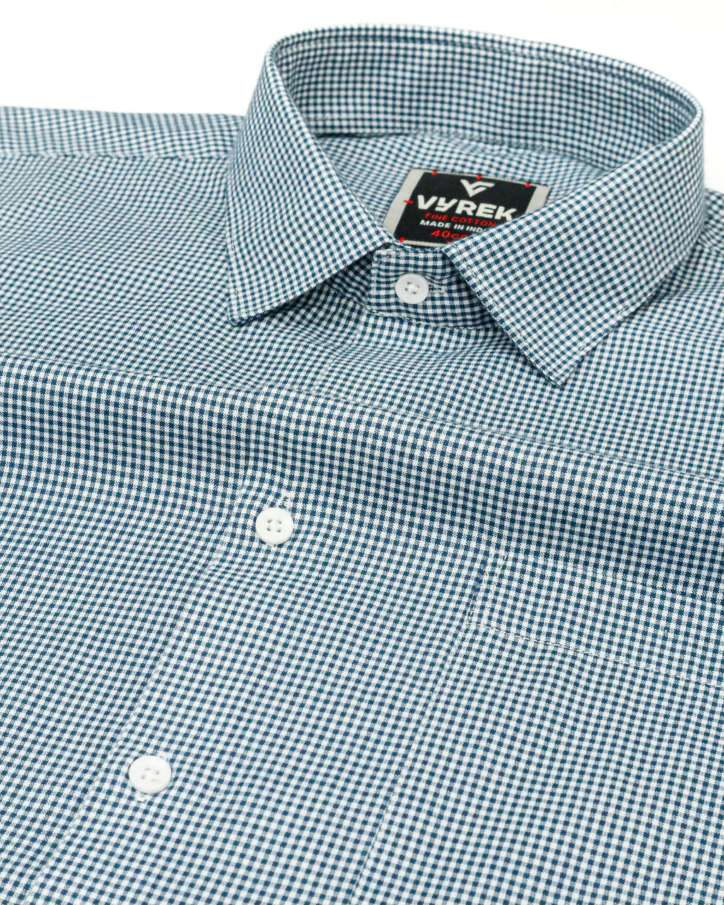 Men’s Classic Navy Blue Gingham Cotton Shirt