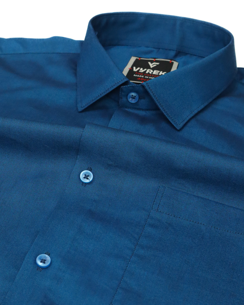 Men's Teal Blue Solid Formal/Casual Shirt