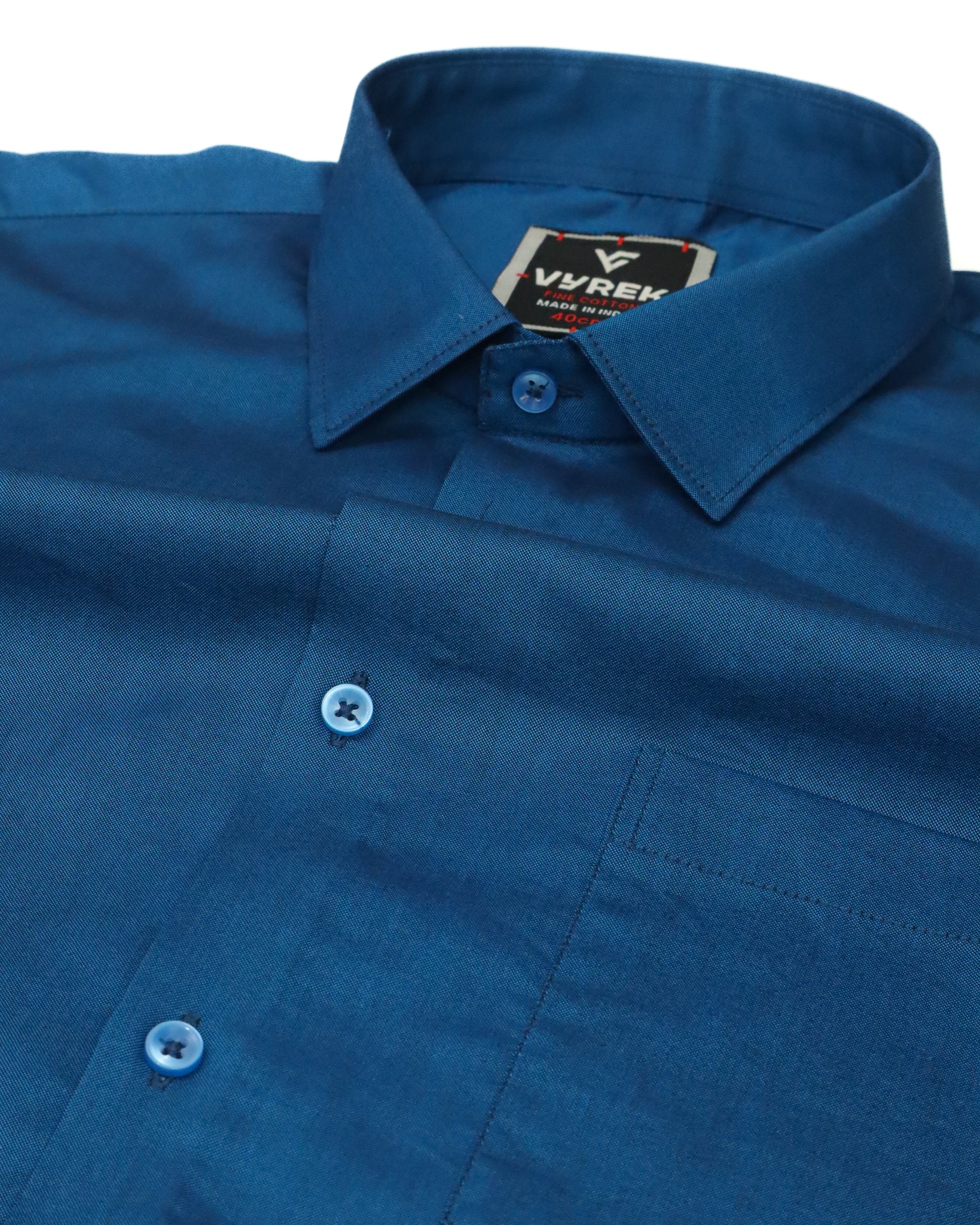 Men's Teal Blue Solid Formal/Casual Shirt