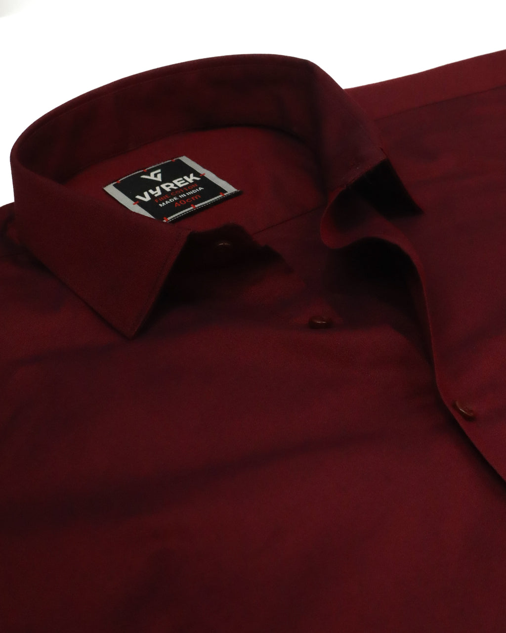 Men's Slim Fit Maroon Solid Cotton Shirt