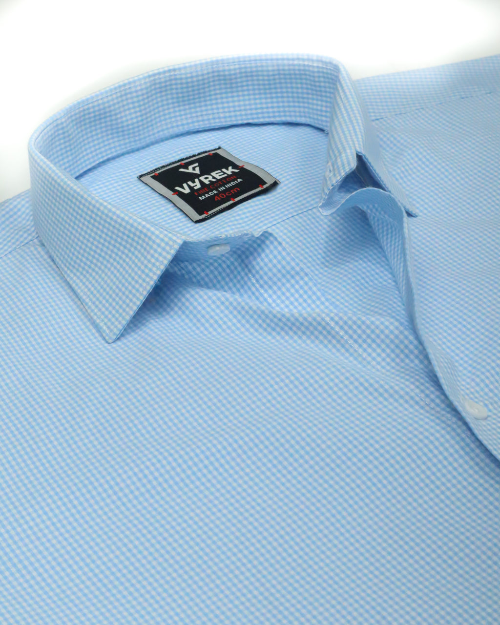 Men’s Classic Blue Gingham Cotton Shirt