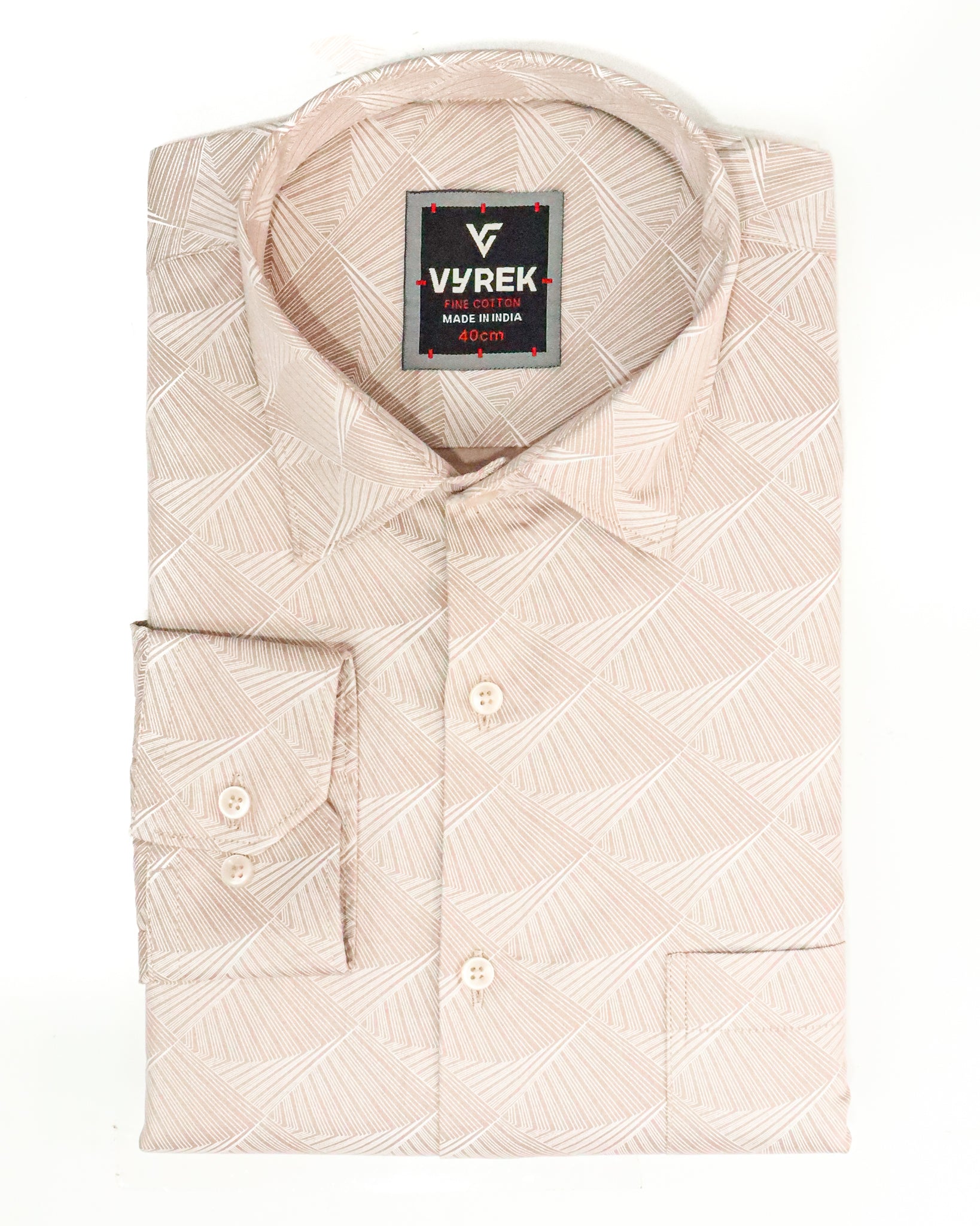 Men's Geo Print Party Shirt | Rose Gold