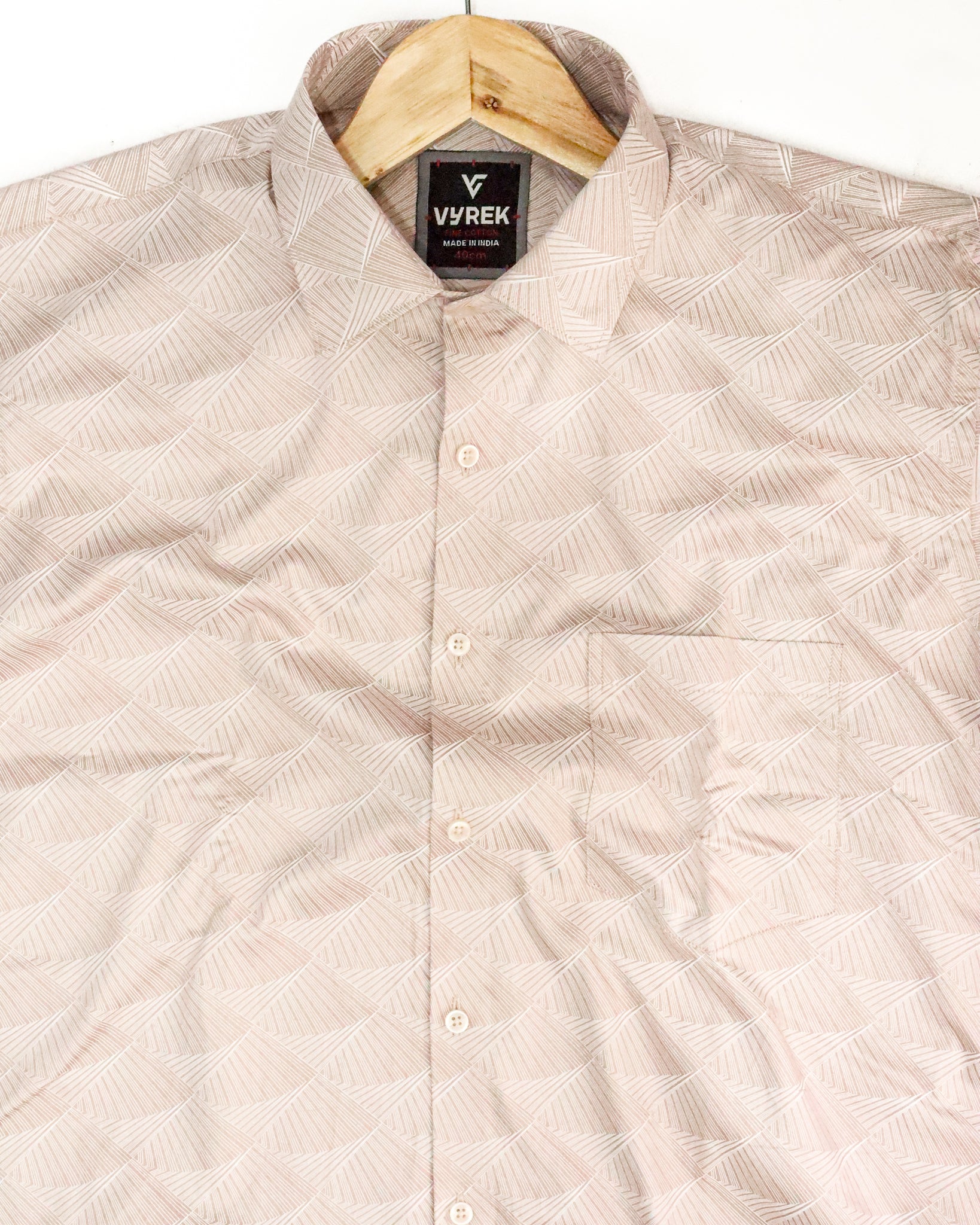 Men's Geo Print Party Shirt | Rose Gold
