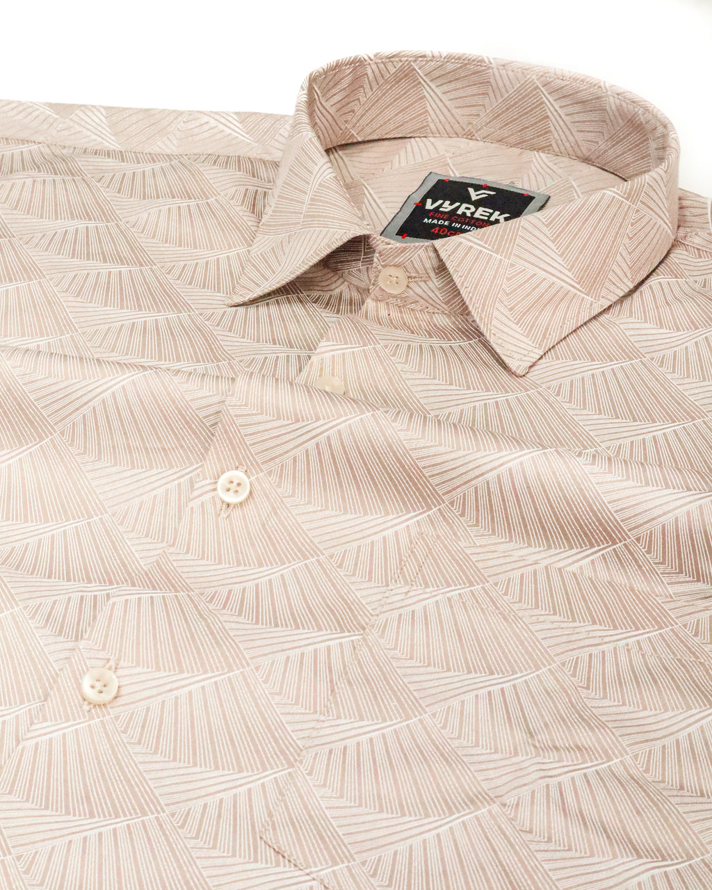 Men's Geo Print Party Shirt | Rose Gold