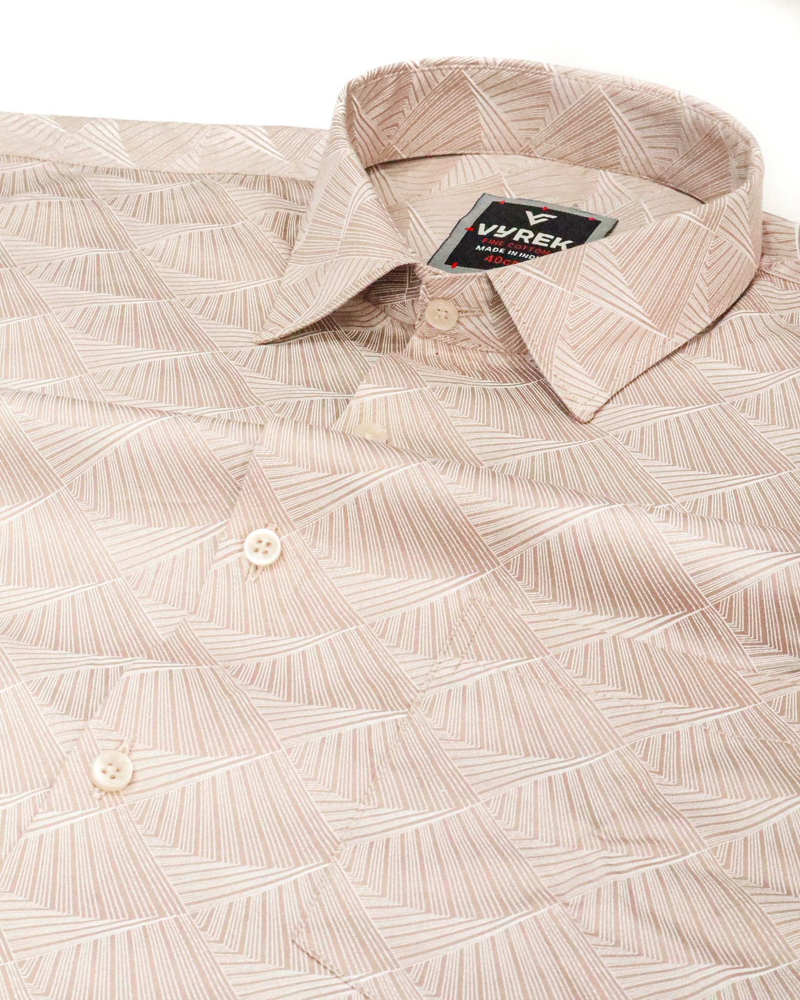 Men's Geo Print Party Shirt | Rose Gold