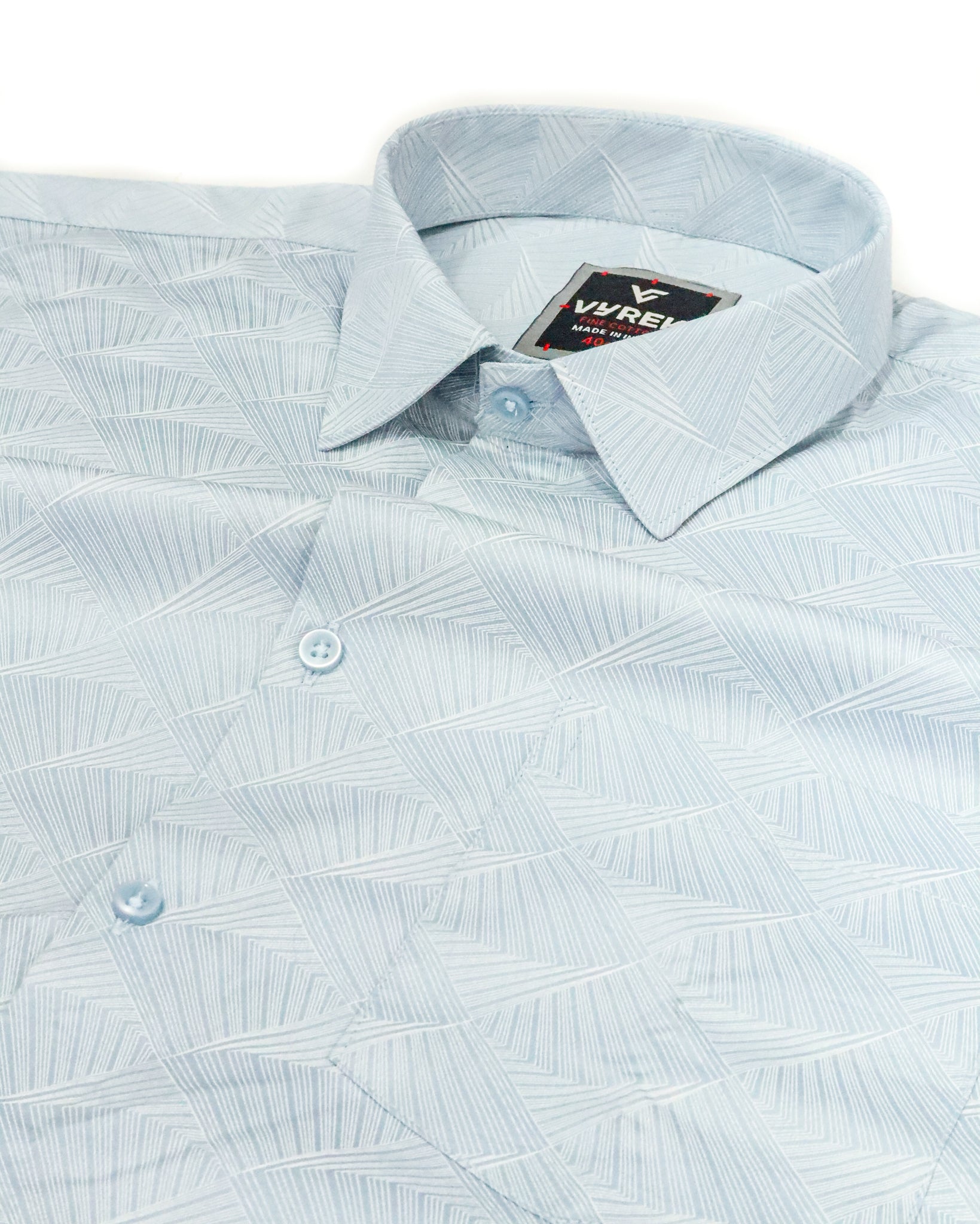 Men's Modern Print Shirt | Ice Blue