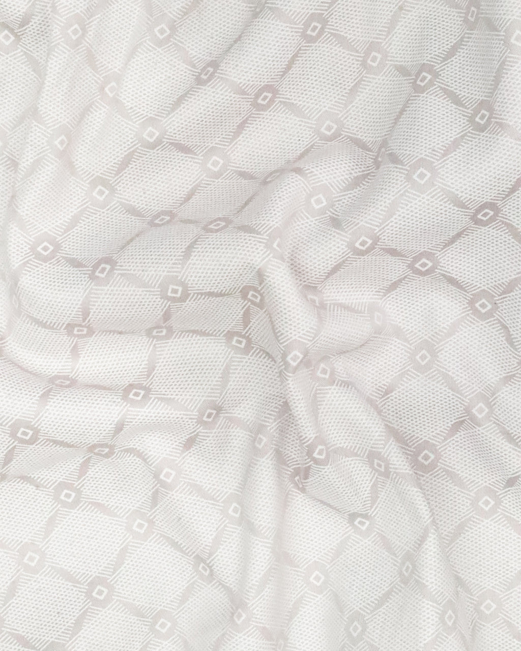 Men’s Slim Fit Off-White Textured Geometric Jacquard Shirt