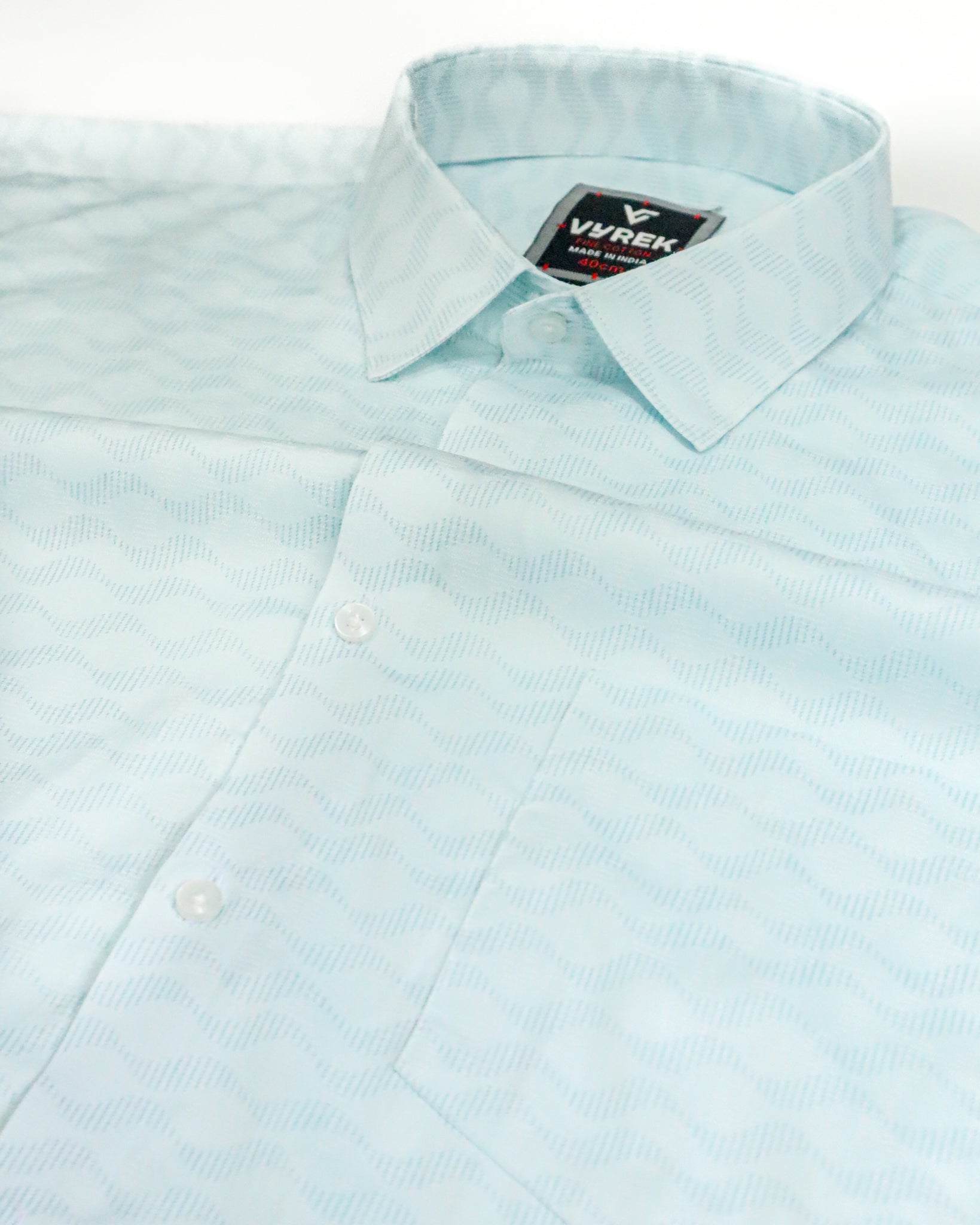 Men's Printed Cotton Satin Shirt | Wave Pattern