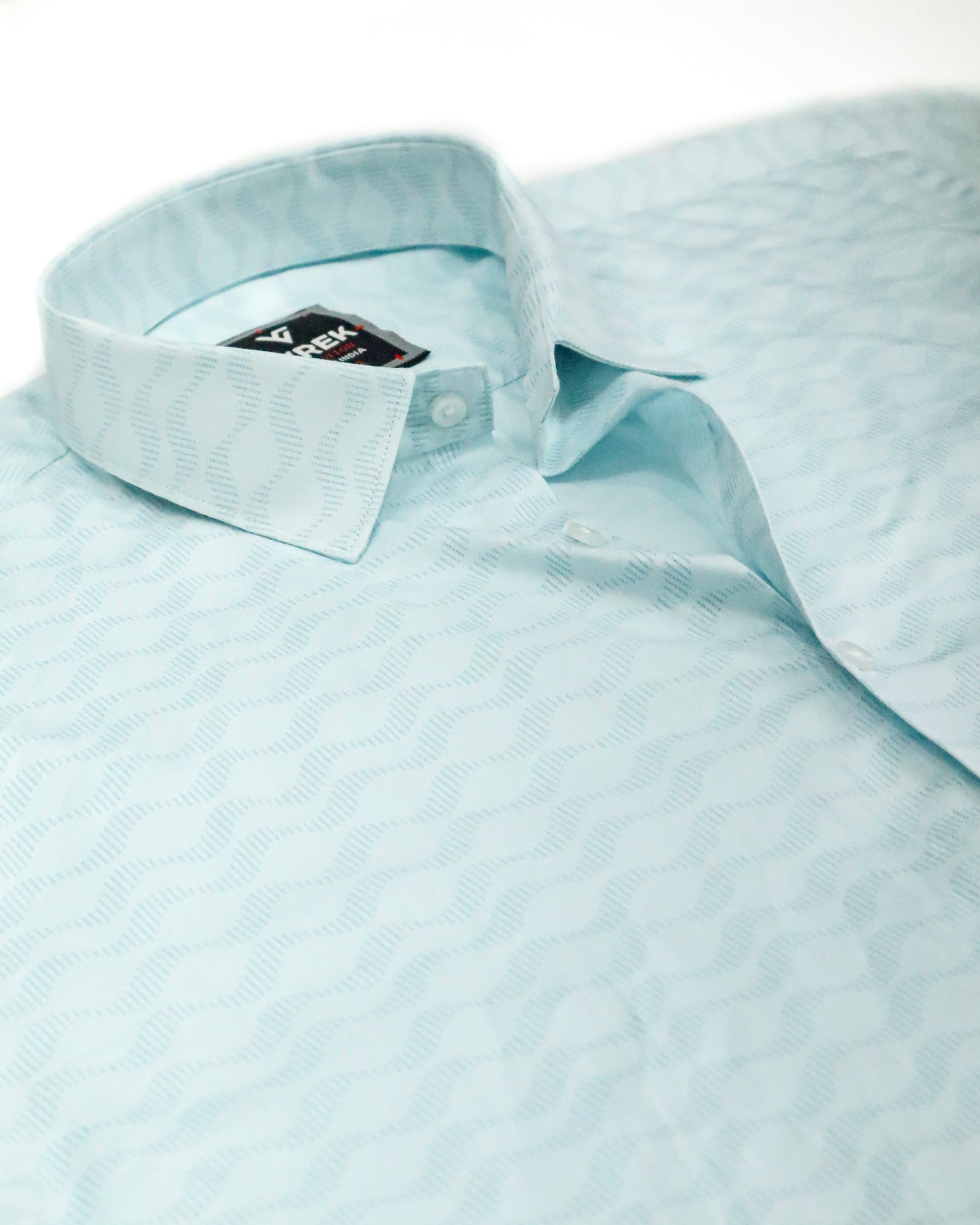 Men's Printed Cotton Satin Shirt | Wave Pattern