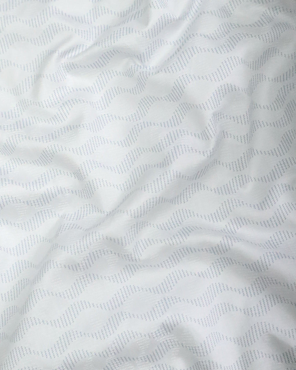 Men's Printed Cotton Satin Shirt | Wave Pattern | Silver