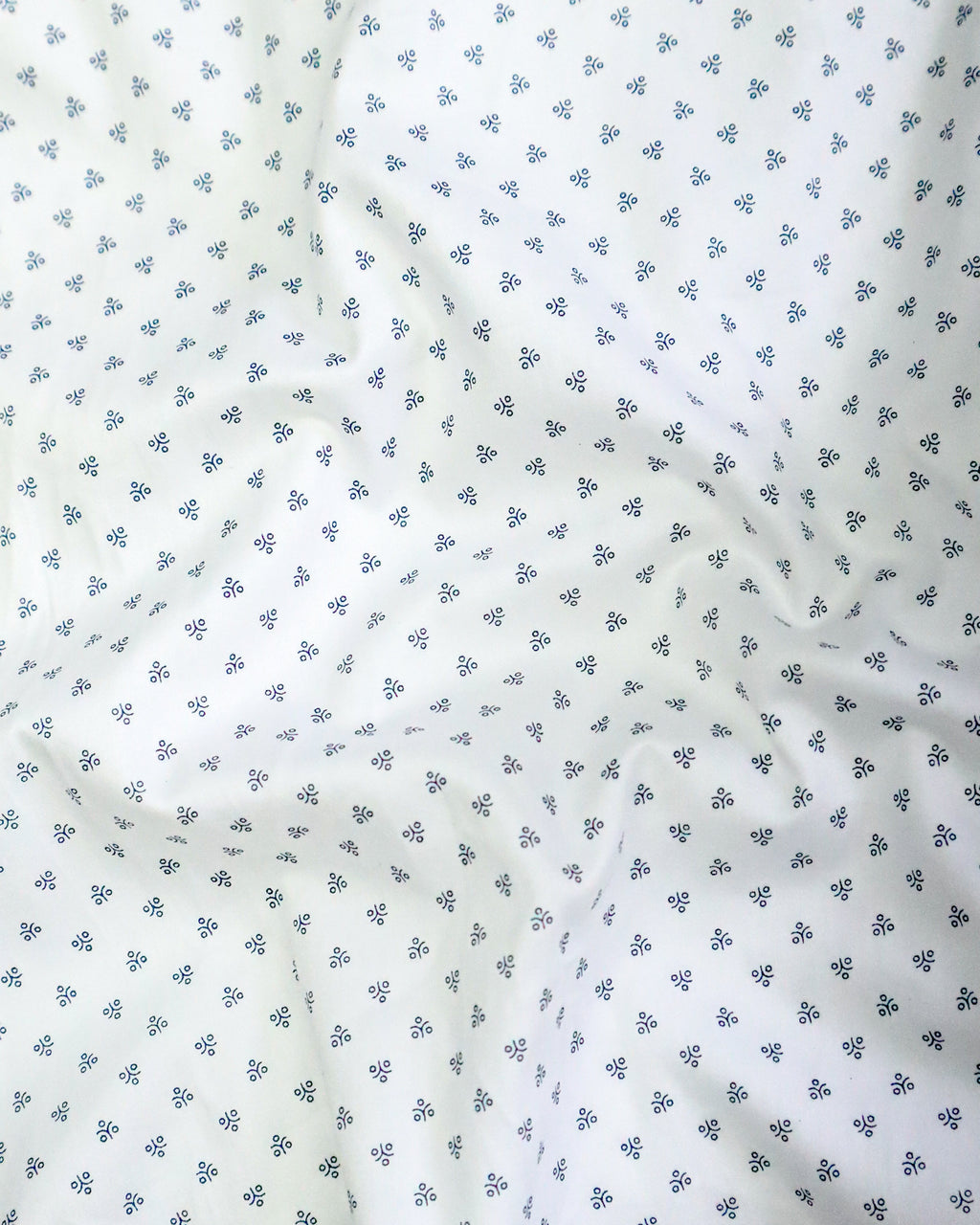 Men's Micro Print Cotton Satin Shirt | White