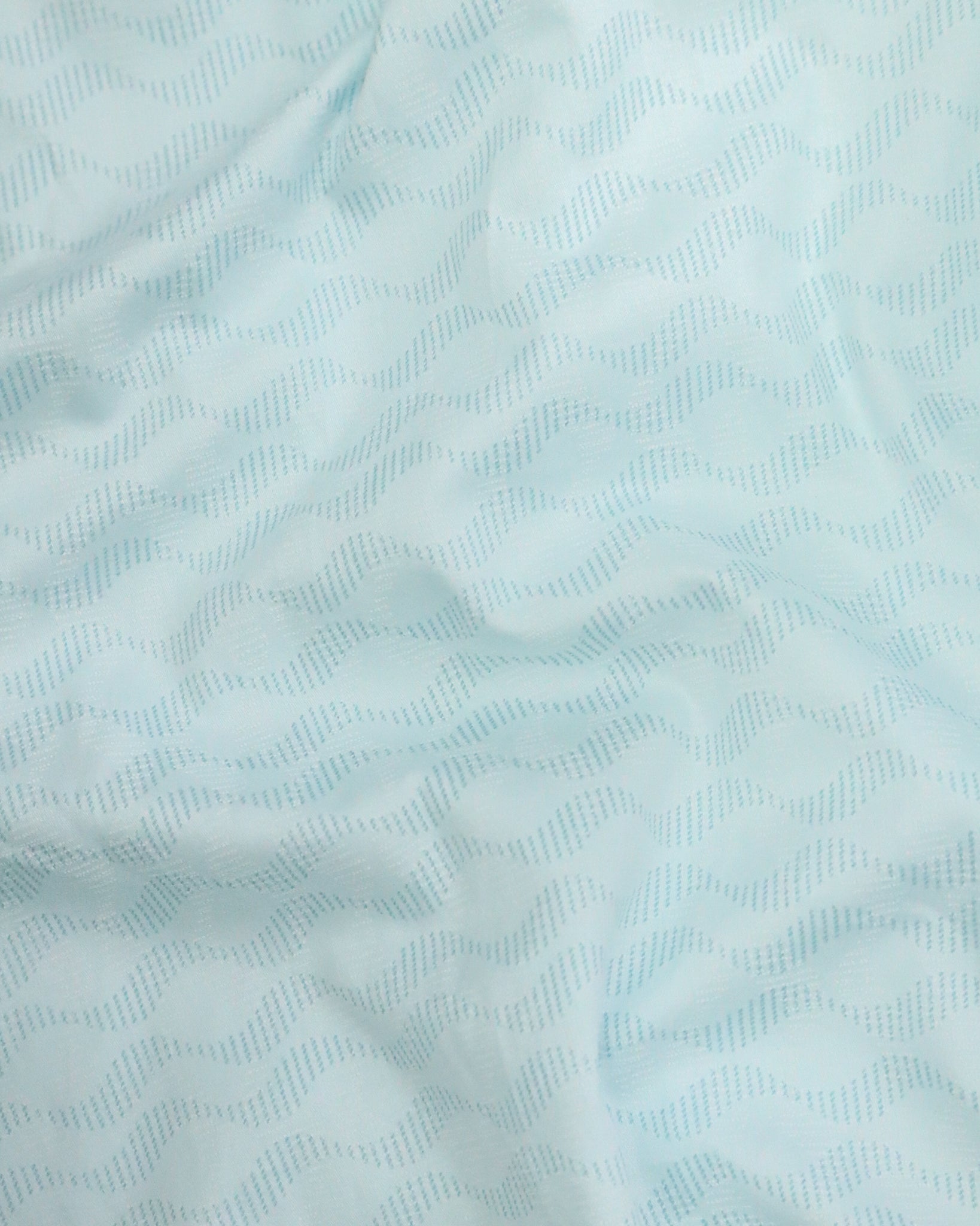 Men's Printed Cotton Satin Shirt | Wave Pattern