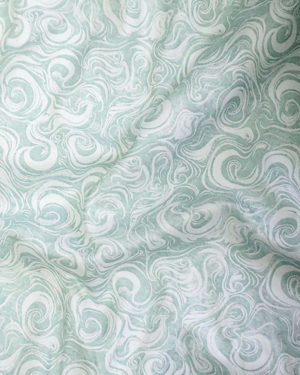 Men's Slim Fit Light Blue Swirl Print Cotton Shirt