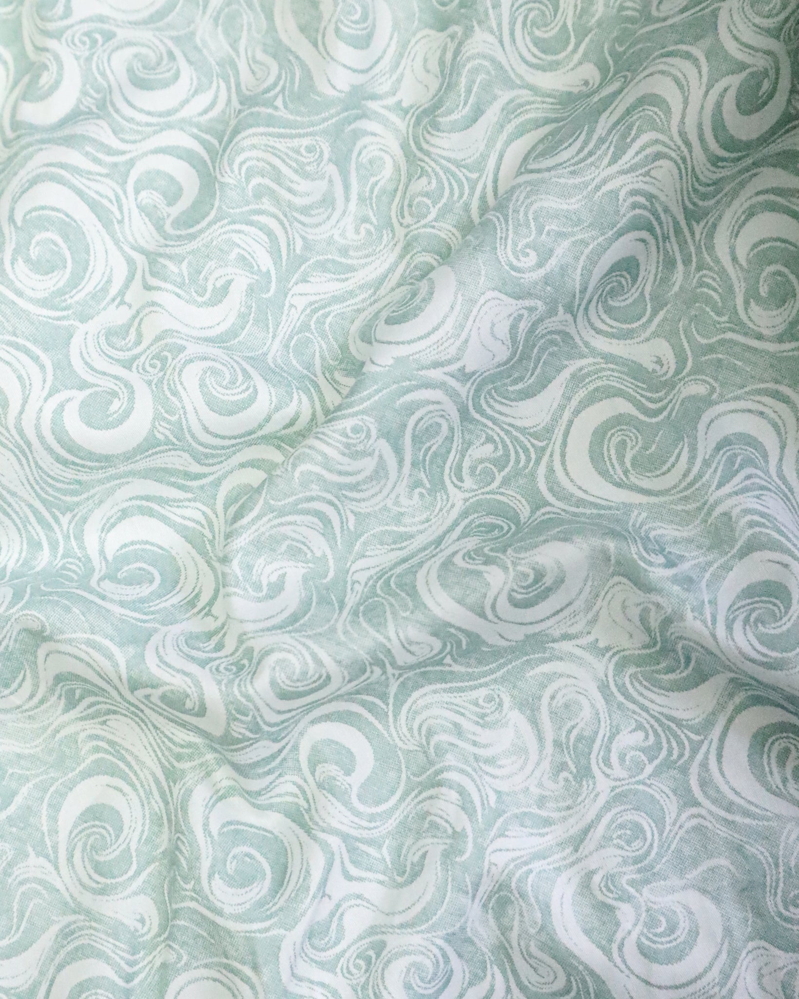 Men's Slim Fit Light Blue Swirl Print Cotton Shirt