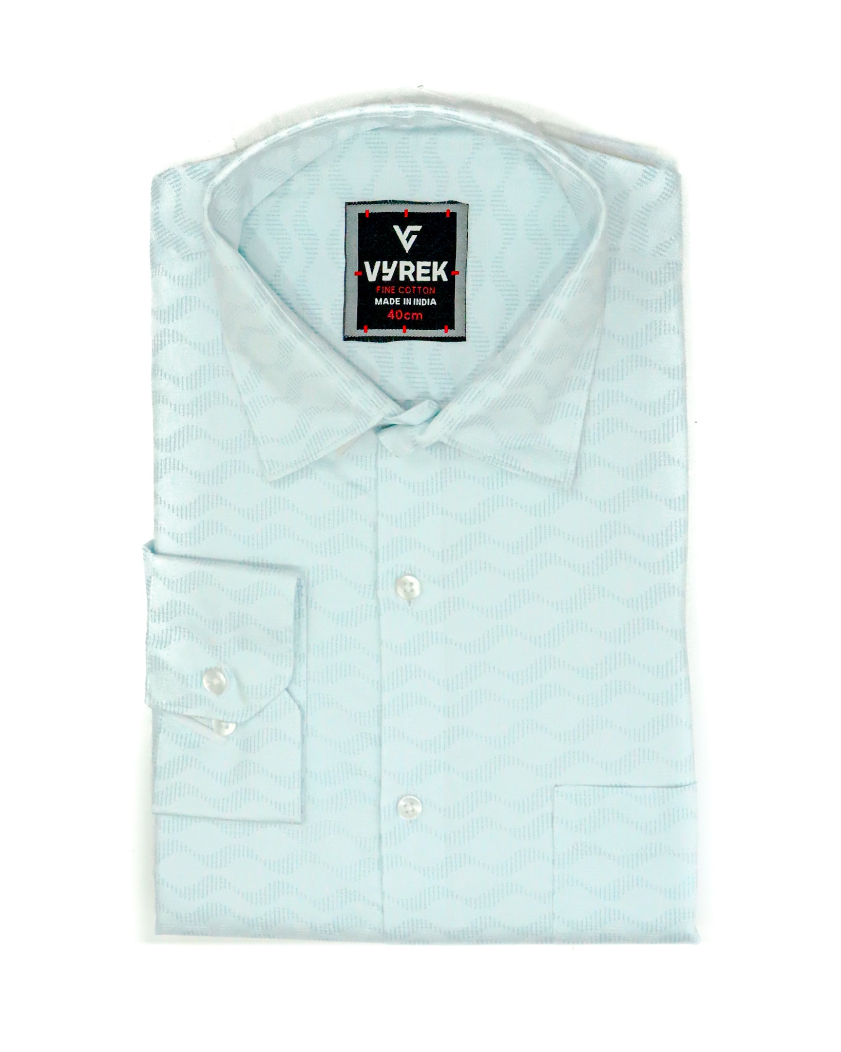 Men's Printed Cotton Satin Shirt | Wave Pattern