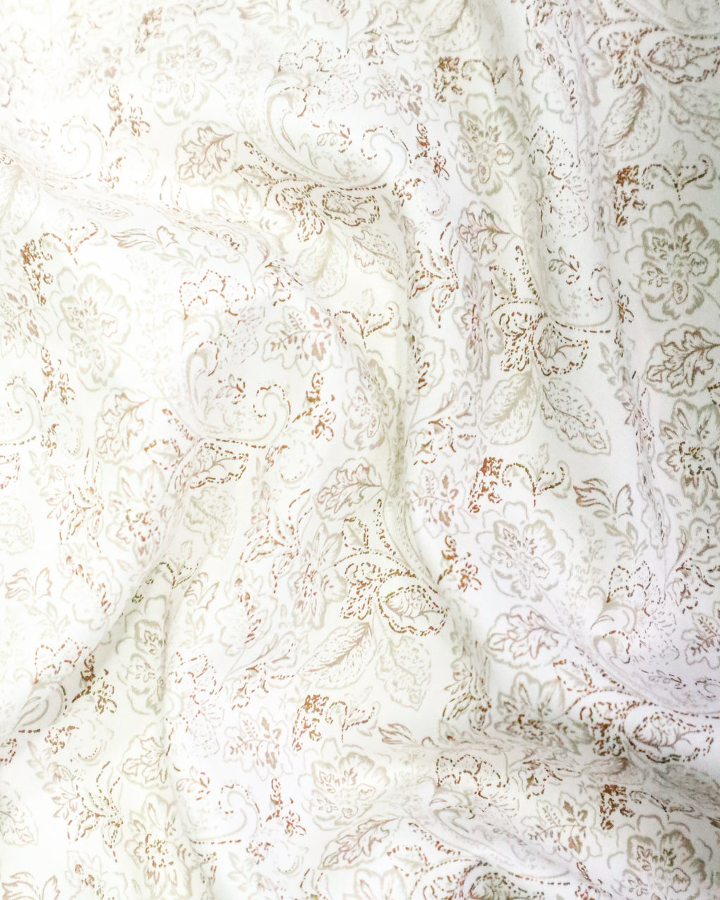 Men's Slim Fit Off-White Paisley Print Cotton Shirt