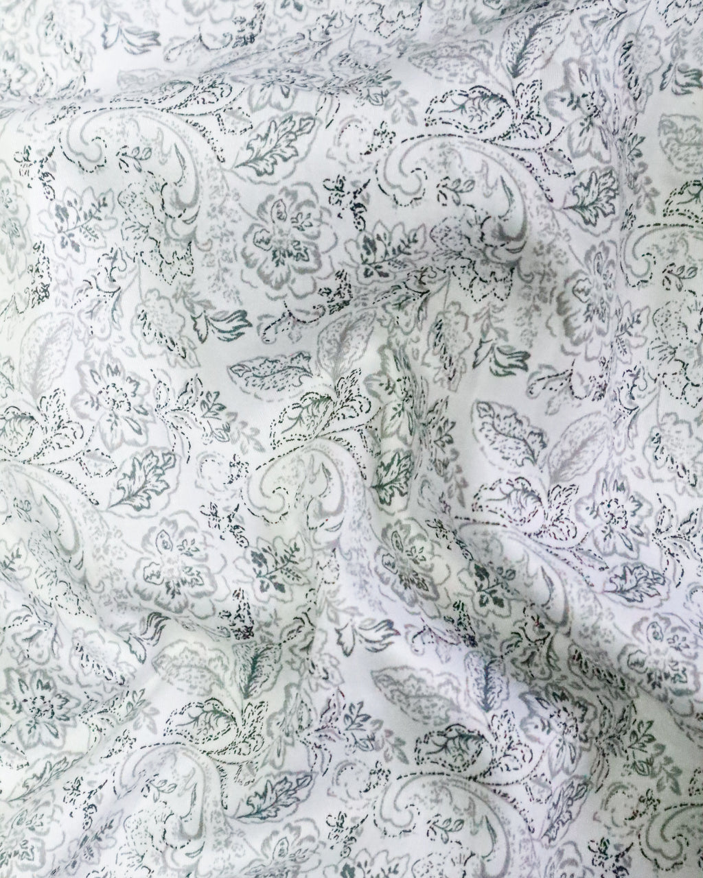 Men's Slim Fit White/Grey Abstract Print Cotton Shirt