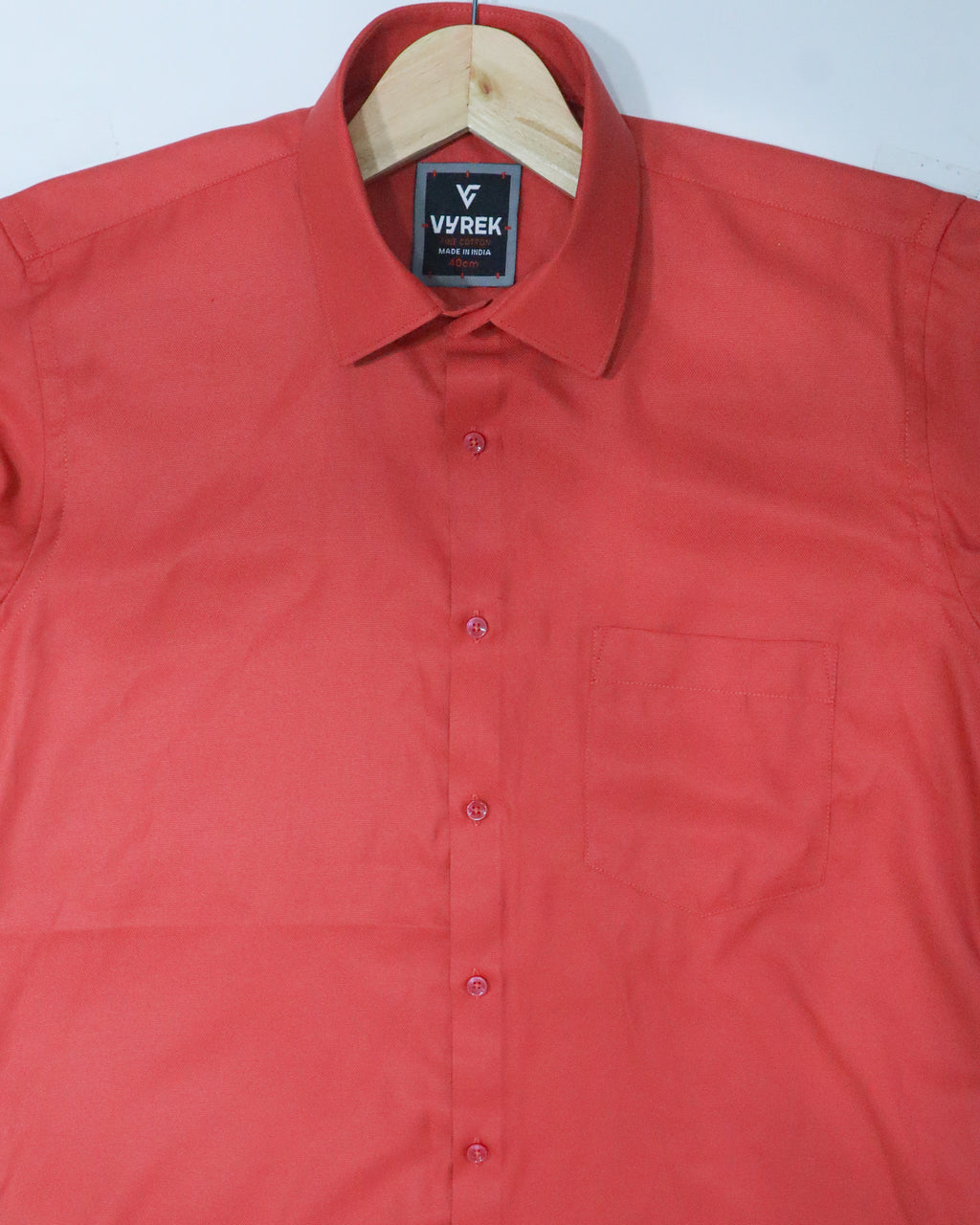 Men's Bold Red Oxford Poly Cotton Formal Shirt