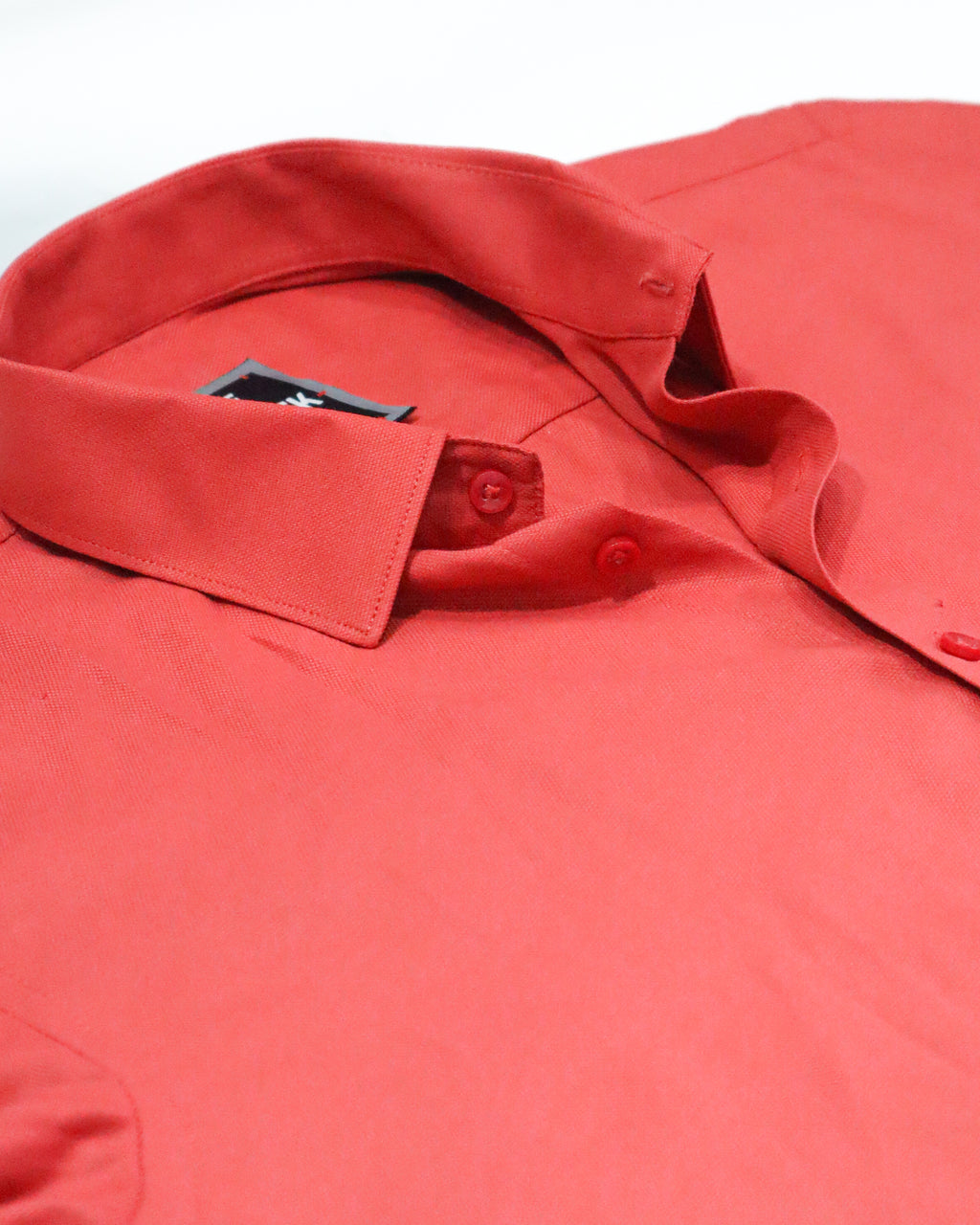 Men's Bold Red Oxford Poly Cotton Formal Shirt