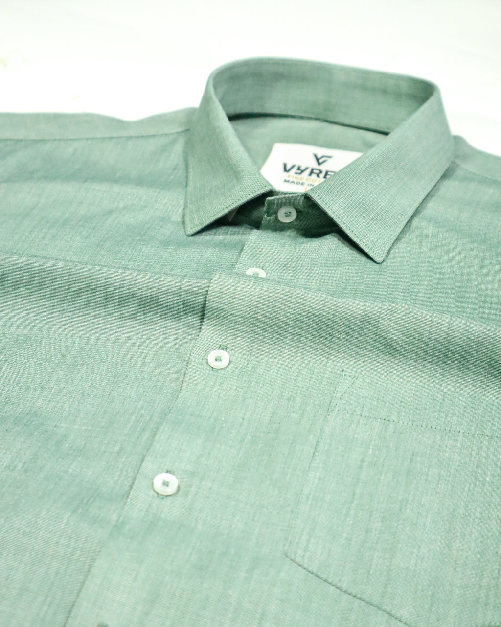 Men's Textured Fil-à-Fil Shirt | Sage Green