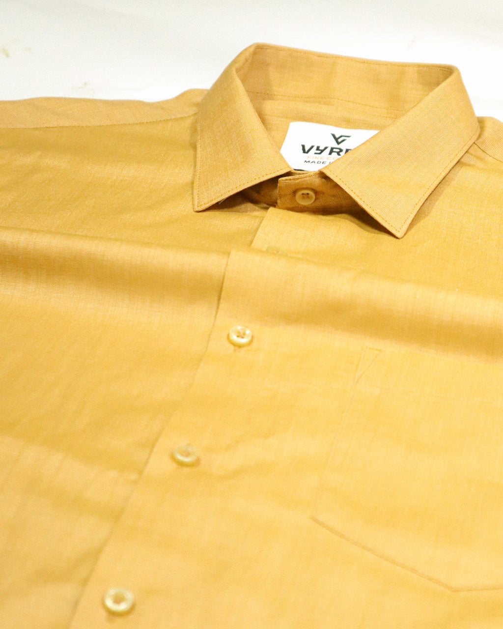 Men's Festive Fil-à-Fil Shirt | Haldi Yellow